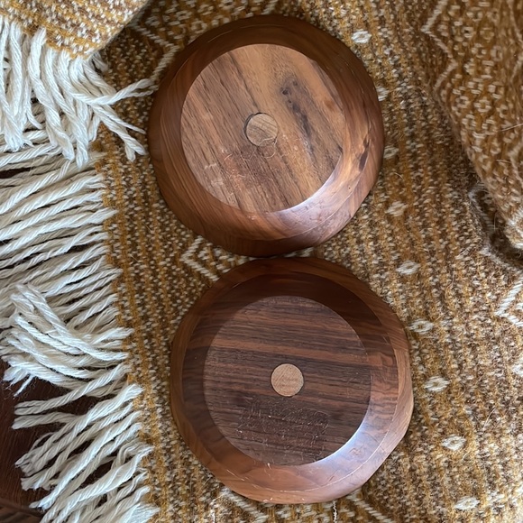 Vintage Accents Vintage Walnut Wood Bowl Candle Holders Poshmark